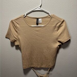 Divided Tan Crop Top
